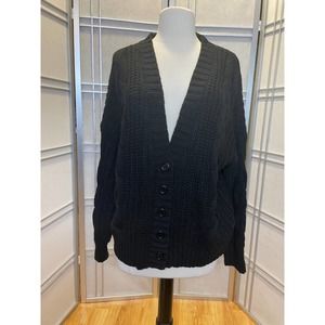 Harper Black Button V neck Cardigan Sweater Size Medium
